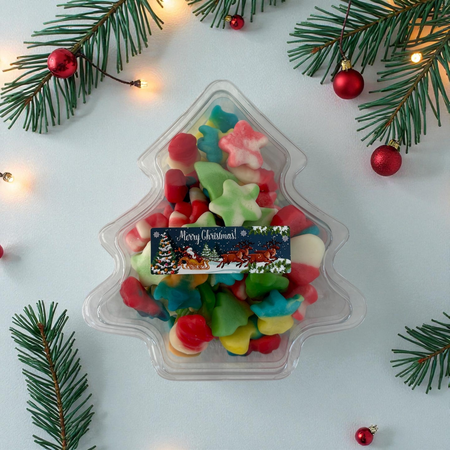 Boîte sapin mix de Noël lisse (300g)