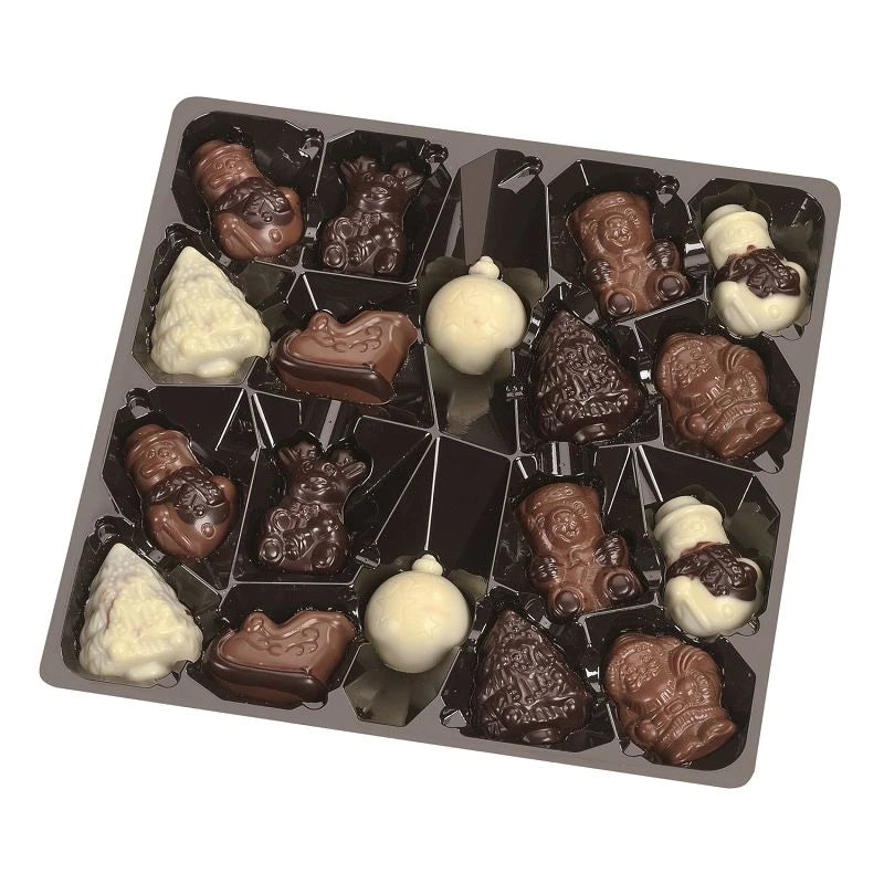 Assortiment de chocolats au lait, noir et blanc, fourrés praliné (lot de 5)