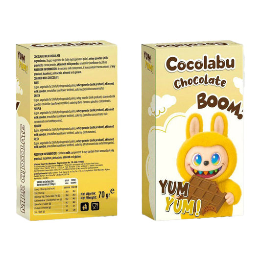 Tablette chocolat jaune labubu (à l'unité)