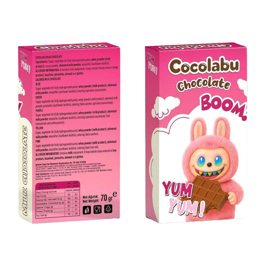 Tablette chocolat rose labubu (à l'unité)