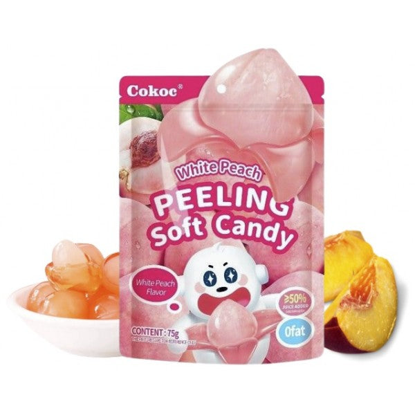 Bonbons à éplucher pêche blanche (le paquet)