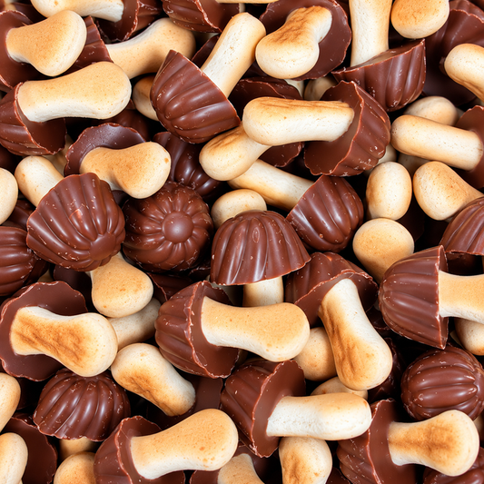 Champignons biscuit chocolat lait/caramel (100g)