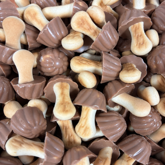 Champignons biscuit chocolat lait/caramel (100g)
