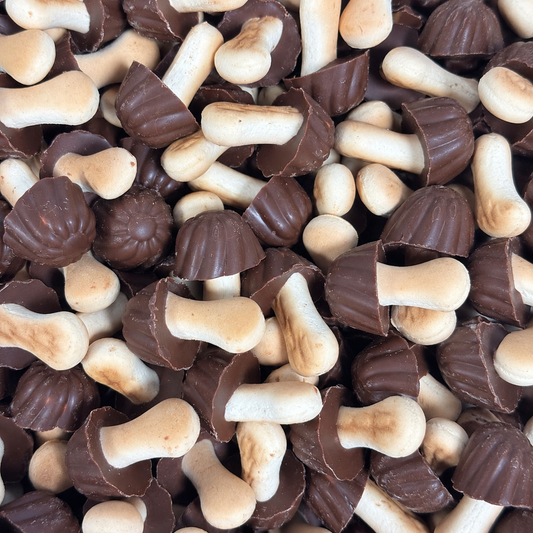 Champignons biscuit chocolat noir (100g)