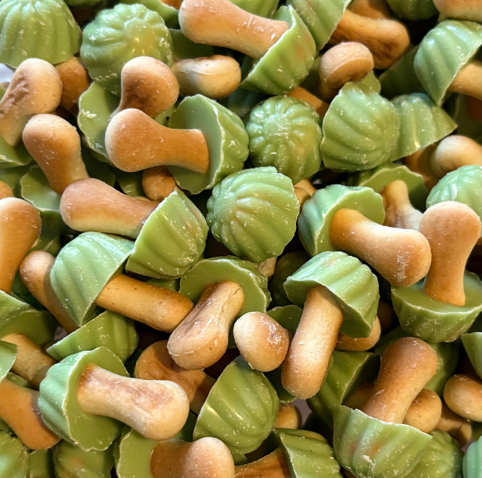 Champignons biscuit pistache (lot de 10)