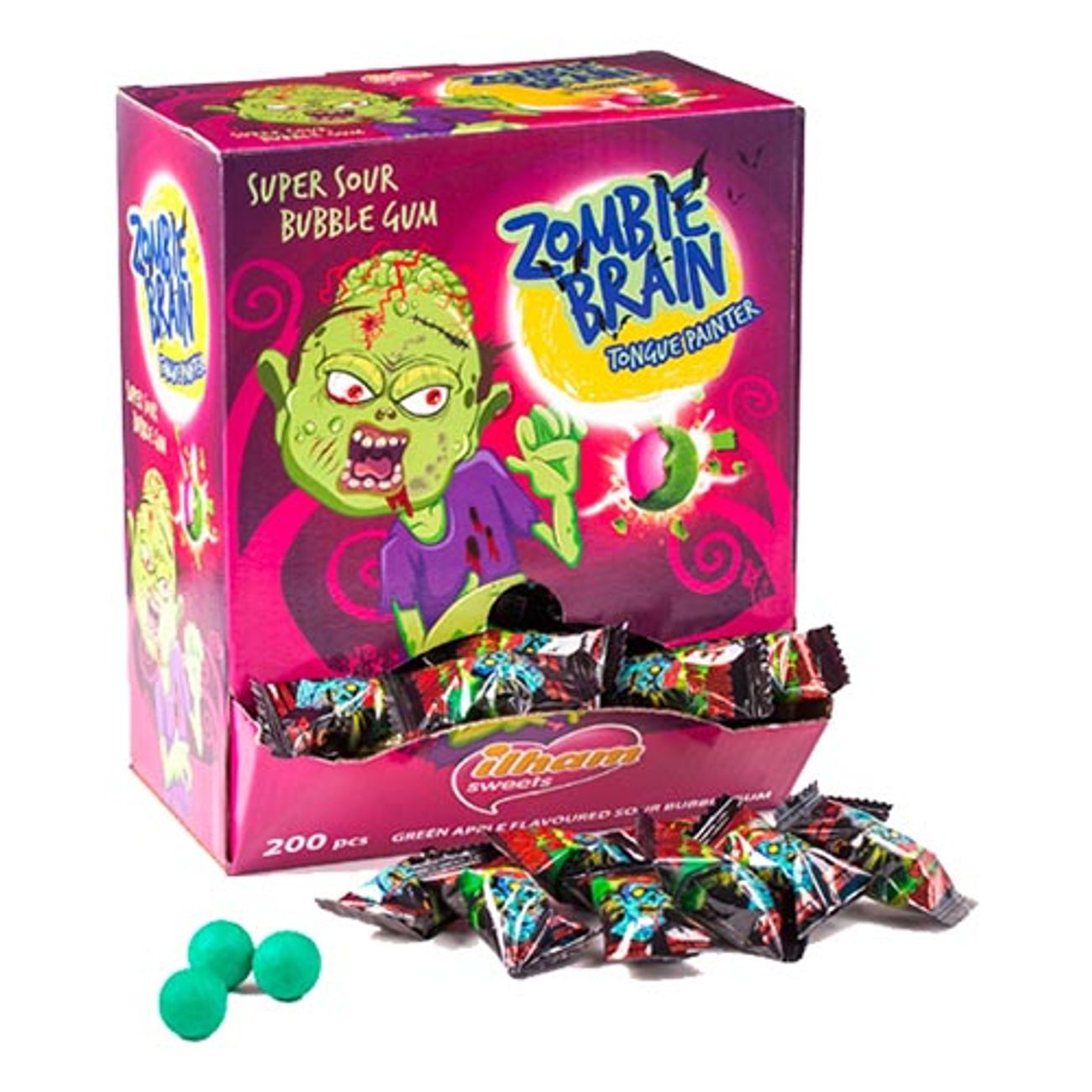 Bubble gum zombie pomme (à l'unité)